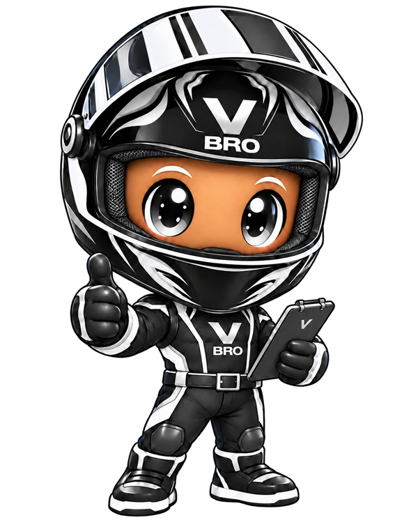 VBRO helmet-care guide giving a thumbs up